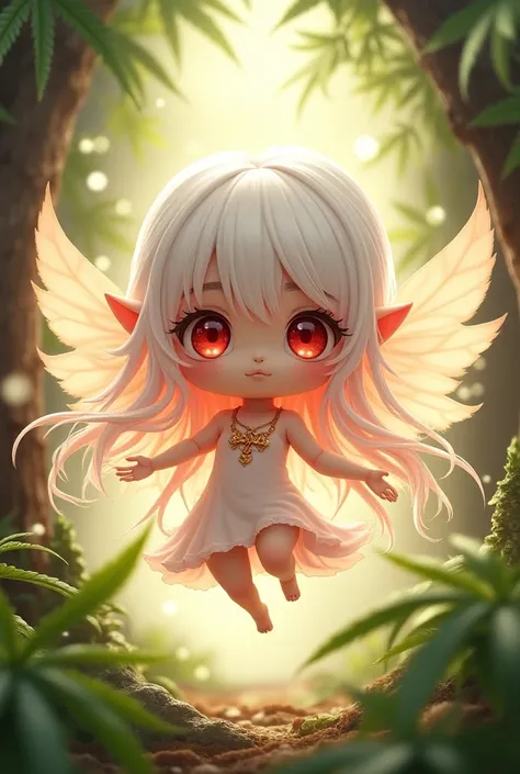  beautiful illustration ,  best quality , ****** small and cute, (transformation sequence), transform magical girl,  chibi, white magical girl, fractal art, albino, baby face, Pure long white and red hammock hair,  beautiful detailed red eyes ,   cannabis-...