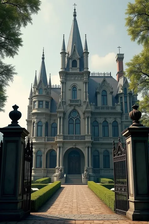 Billion-dollar mansion with Gothic architecture 