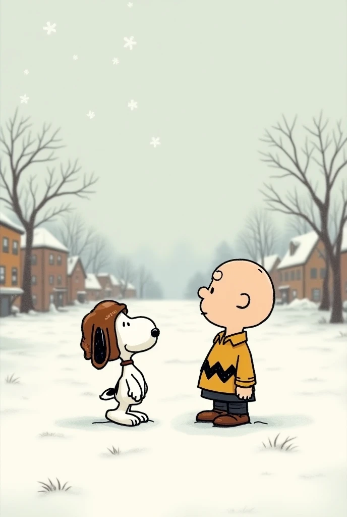 Snoopy und Charlie Brown im Schnee