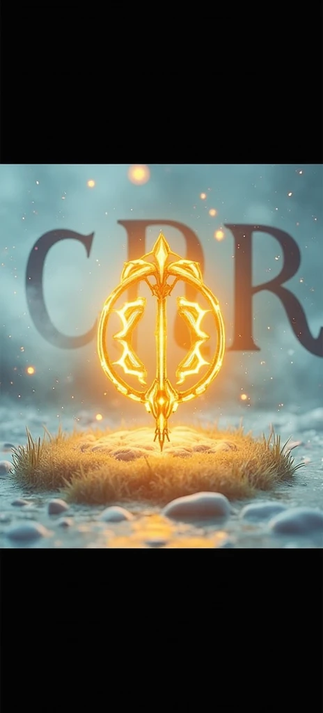 Glowing symbol mark with large CRR written on the background