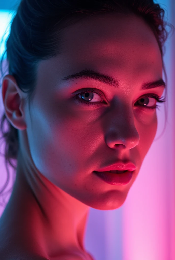 gal gadot Immerse your soul in love. Her skin clear, striking detailed eyes. 16k photograph. Highest resolution, high detail. High realism, depth of field, kodak portra 800, 105 mm f1 neon teal color. Ultra realistic. Ultra detail and texture. Hauntingly b...