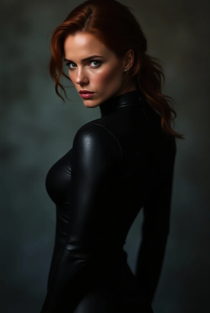 Scarlett Johansson, in her iconic role as the naked Black Widow.