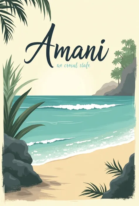 A logo with the title of Amani for a restaurant with the theme of the coast and Galapagos of the Republic of Ecuador