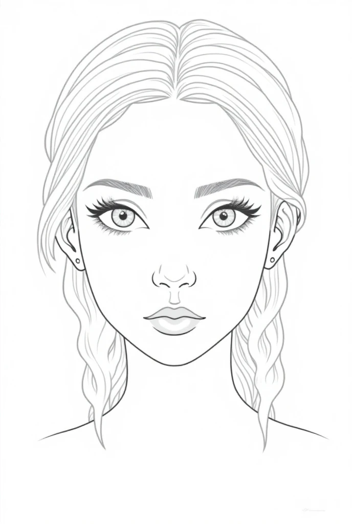 Apache girl perfect face vector black and white line art good quality

