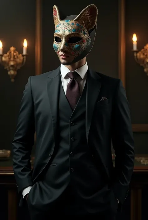 Man with casino mask