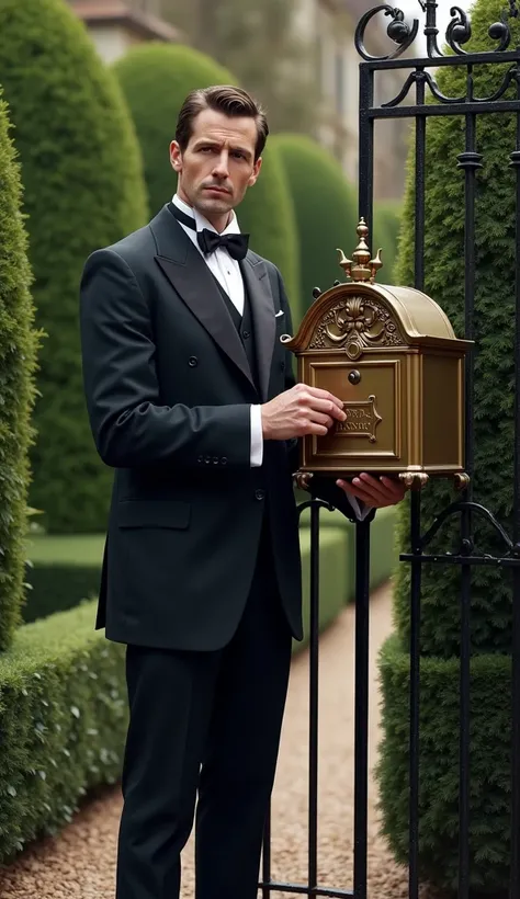 butler opening the mailbox