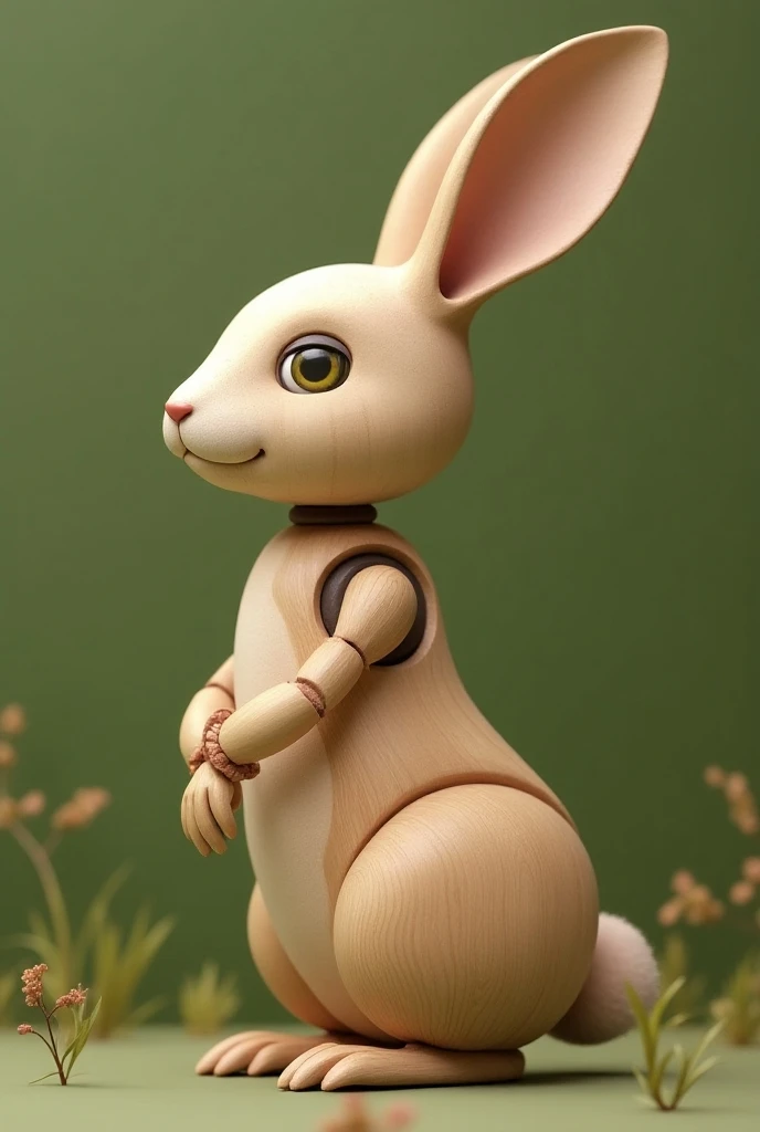 Create an image of a robotic hare ,  without so many futuristic details or interior details, And that it can be used for a 3d printer that doesnt look so robotic and looks like a hare 