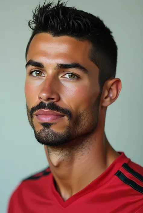 Cristiano Ronaldo has a beard and a mustache
