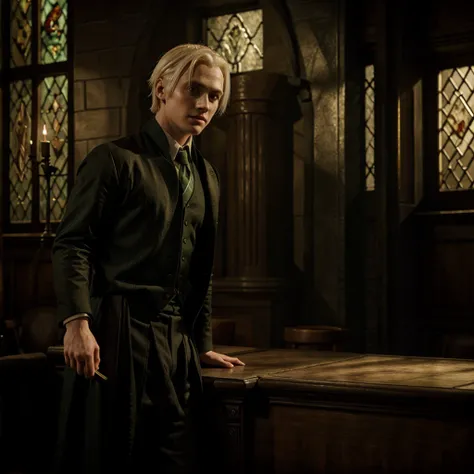 Draco Malfoy. hot. in the slytherin common room.