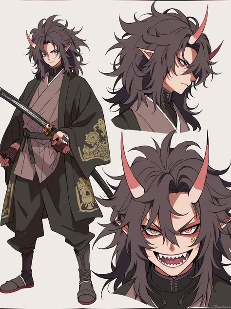 18 years old, 173cm tall, medium black hair, one blue eye and one green, scars hidden by his clothes because of his past and his left hand is missing his ring finger,
Hood, simple clothes and leather armor underneath the clothes.