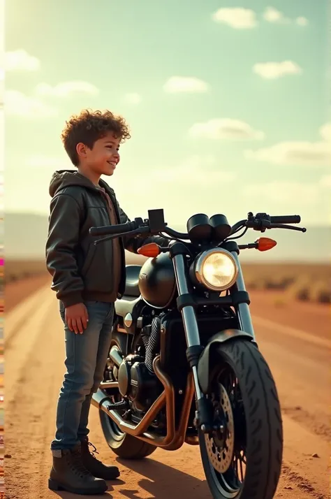 Boy and a motorcycle