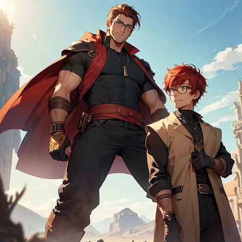 Masterpiece, HD, High Resolution, Best Quality, High Quality, High Details, Super Detailed. High fantasy genre, fantasy artwork. Solo character alone.
{{(A 36-years-old male-human adventurer:(appearance: shoulder-length red-hair. Tanned-skin. Male Handsome...