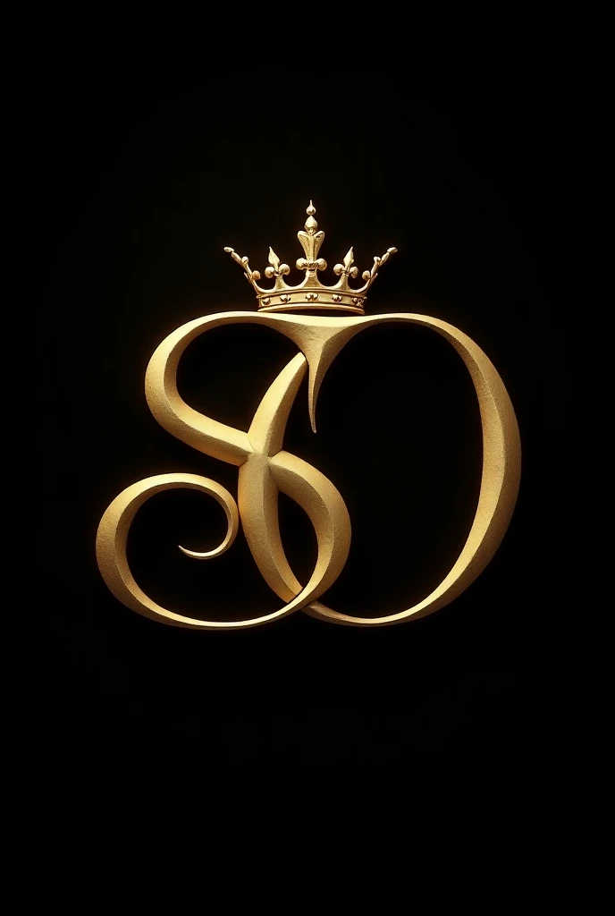 Golden letters S O cursive with a crown 
and black background 