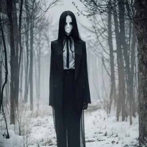 slender man,  but woman , scary, тонкие щупальца slender manа, operator , creepypasta , long black hair ,  empty title , high,