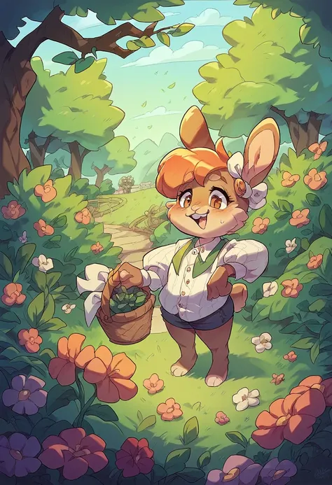 A garden bunny-girl