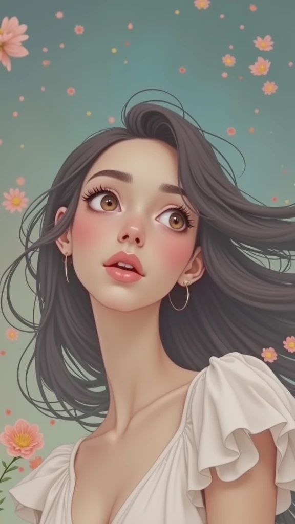 woman, black hair,  brown eyes , in the Disney Pixar style,  best quality 
