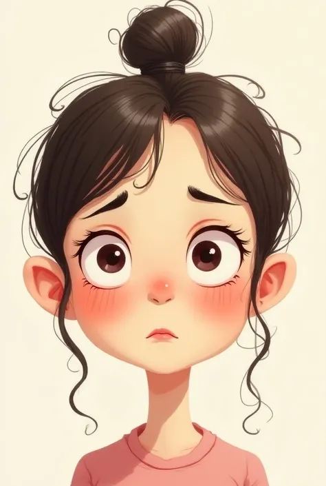 Cartoon of a girls face half sad and the other cheerful cheerful 
