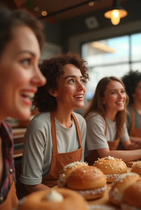 image suggestion:  An image of satisfied customers ,  perhaps a visual testimony ,  or someone participating in a virtual bakery tour .  This shows the customers deepest engagement with the brand .