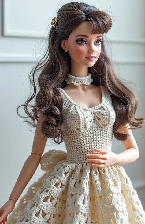 A beautiful Barbie doll using the crochet model 