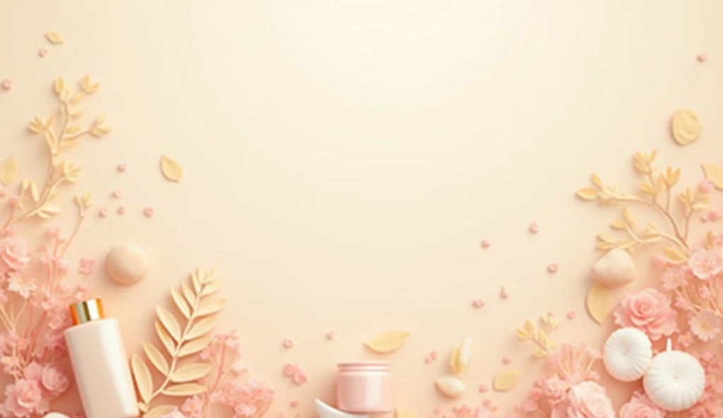 Design a professional, audience-catching Facebook cover page for a personal care Instagram handle that blends elegance and modernity. Use a soft, pastel gradient background with hues like blush pink, peach, and cream for a warm, inviting look. Center the h...