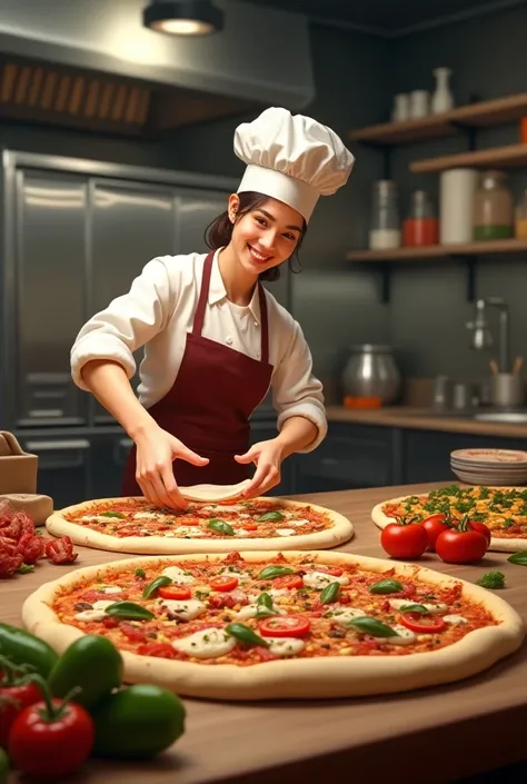 Assembling pizzas