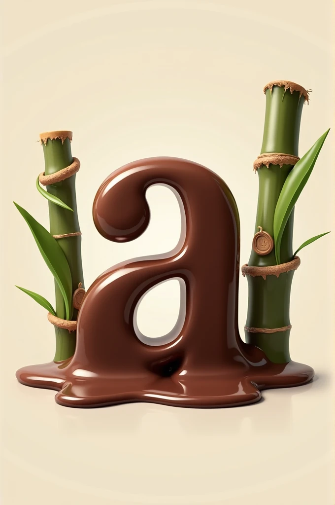 Logo that says initial 2 A in melted chocolate with bamboo on the sides 