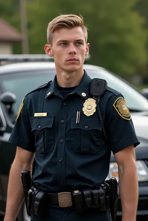 Kentucky State Police, young blond man. With police equipment