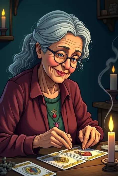 Grandmother reading Tarot in Comiquillas