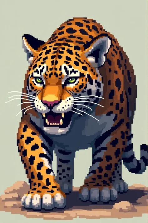 Make me a pixelated jaguar 