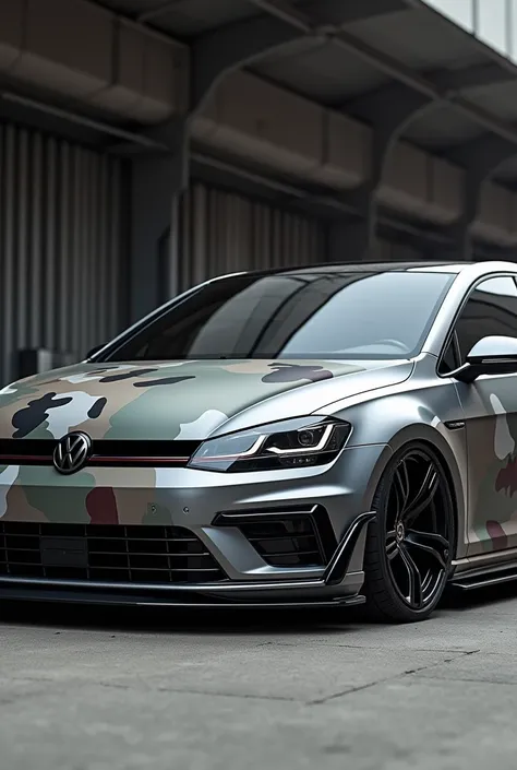 Volkswagen Golf 6 , it has a black glossy roof  , body Vinyl film
Future Military color