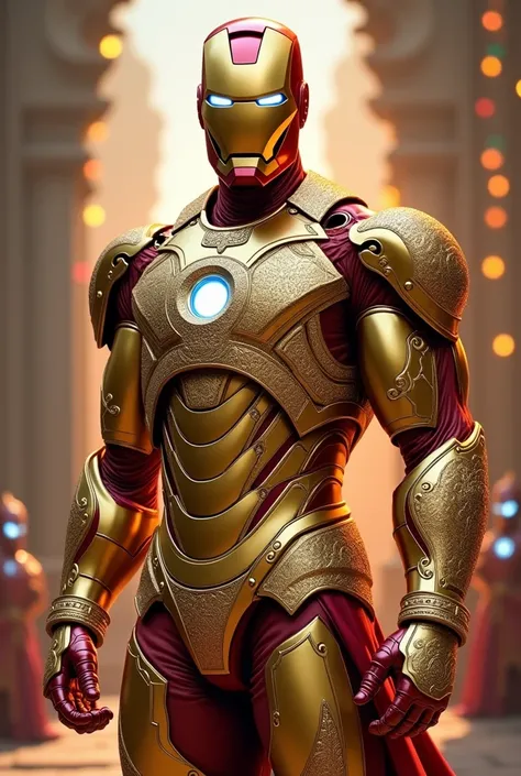 Marvel ironman in Indian style with golden armer 