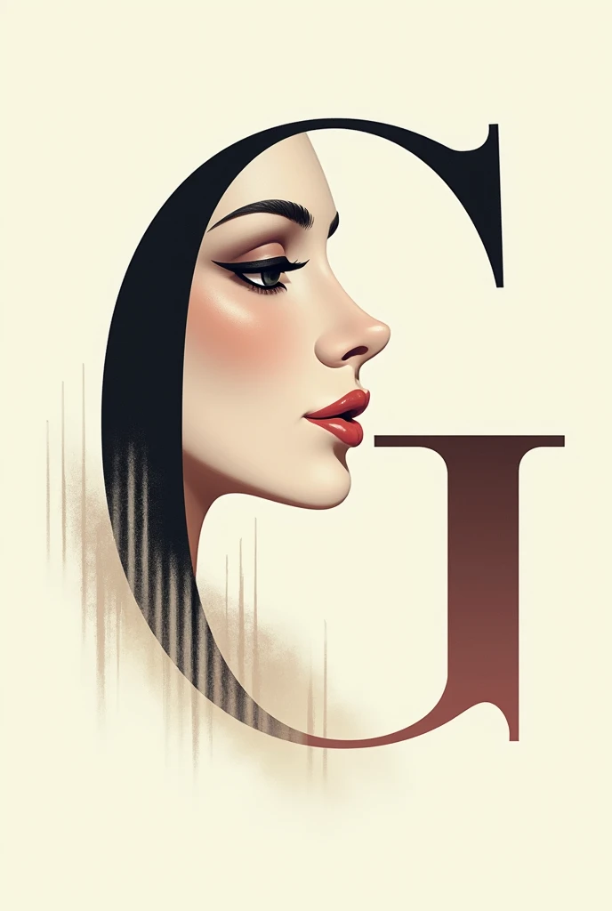 Aesthetic logo that combines G and an aesthetic face and below this written by Gisel studio 