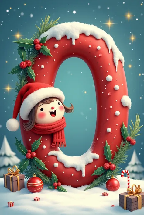 GENERATE THE CHRISTMAS-THEMED LETTER O , CON TEMATICA NAVIDAD