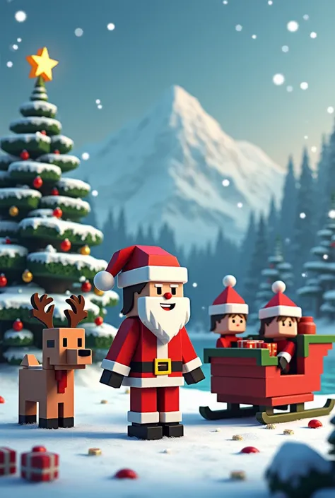 Christmas themes with Minecraft character designs