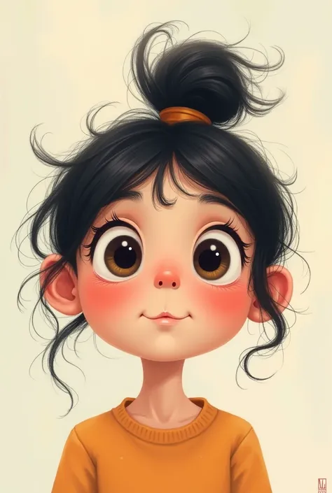 Sad and cheerful girl cartoon 
