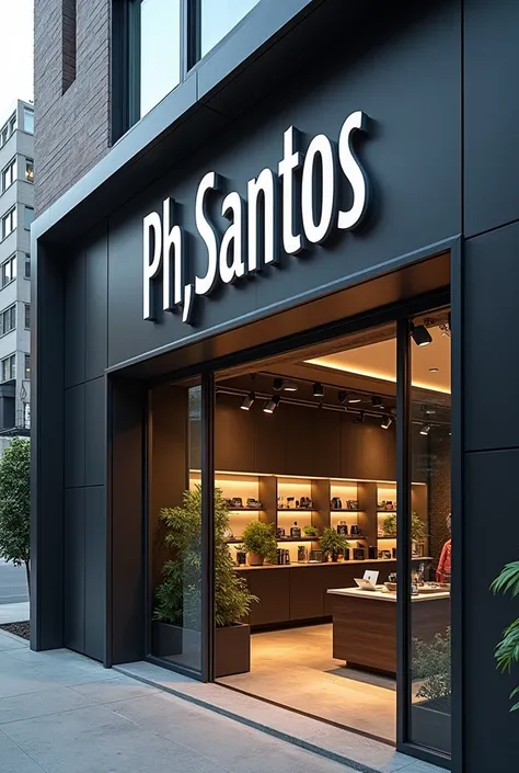 A cell phone store with the name Ph, Santos in front  