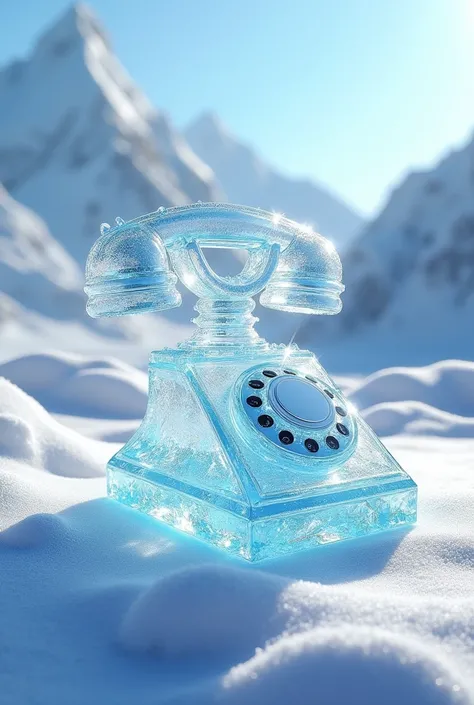 A telephone made of ice 