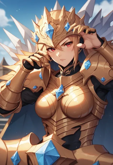 score_9, score_8_up, score_7_up, source_anime, best quality,cool great imperator girl, golden armor, red eyes in dark, large breasts, perfect body, looking,c,indoor, w,golden helment covering whole head,kyah,epic,extremely cool,darkness,dimple design,epic,...