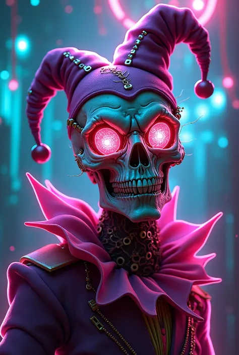 Electric jester skull