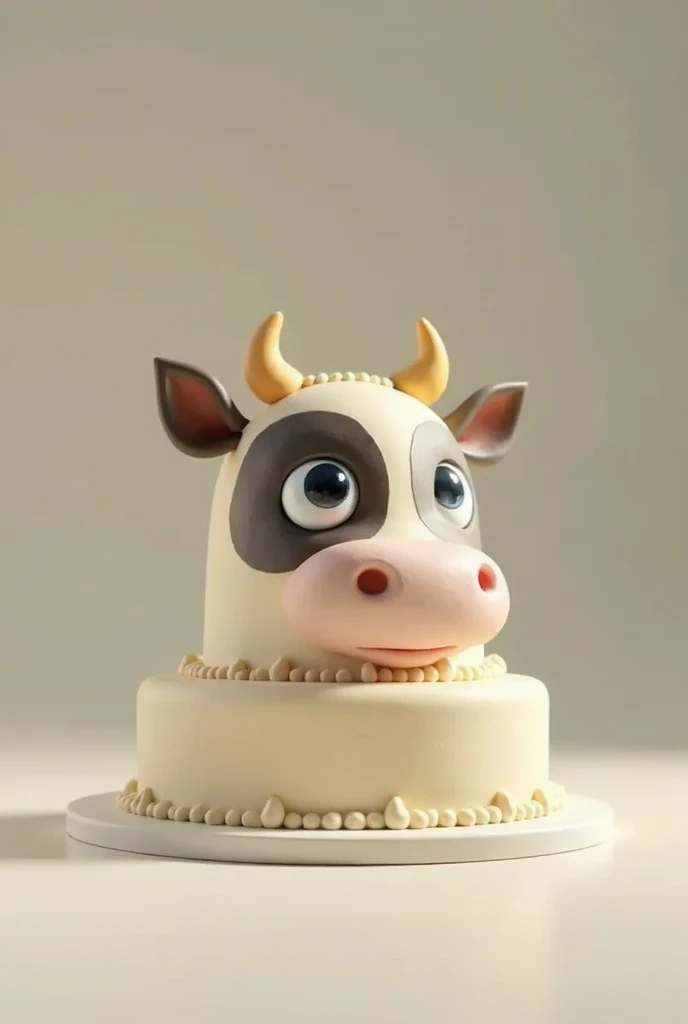 Help me create an animated single-story cake  ,  with an animated cows eye on it