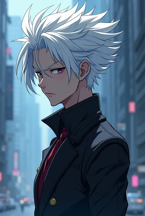 Male anime character with white hair