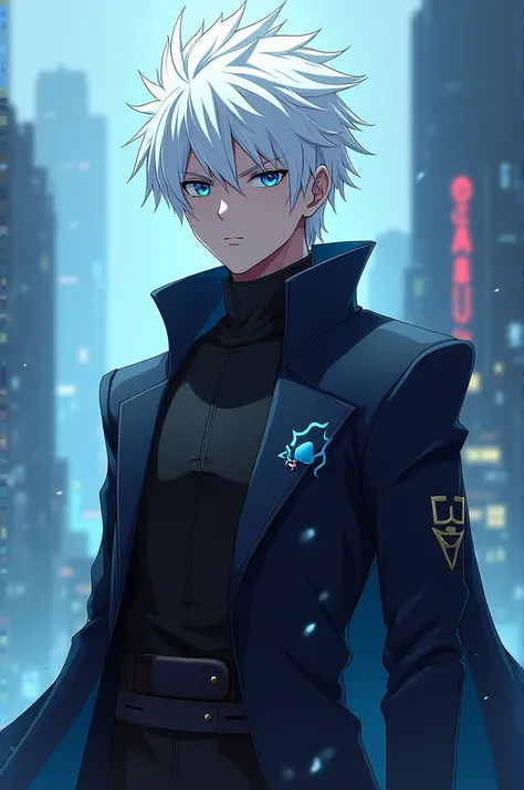 Male anime character with white hair 