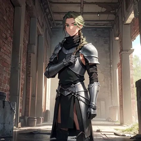 Masterpiece, HD, High Resolution, Best Quality, High Quality, High Details, Super Detailed. High fantasy genre, fantasy artwork. Solo character alone.
{{(A 15-years-old male-human-boy-knight:(appearance: fair-skin. Green-eyes. Brown-hair tied in a braid. H...