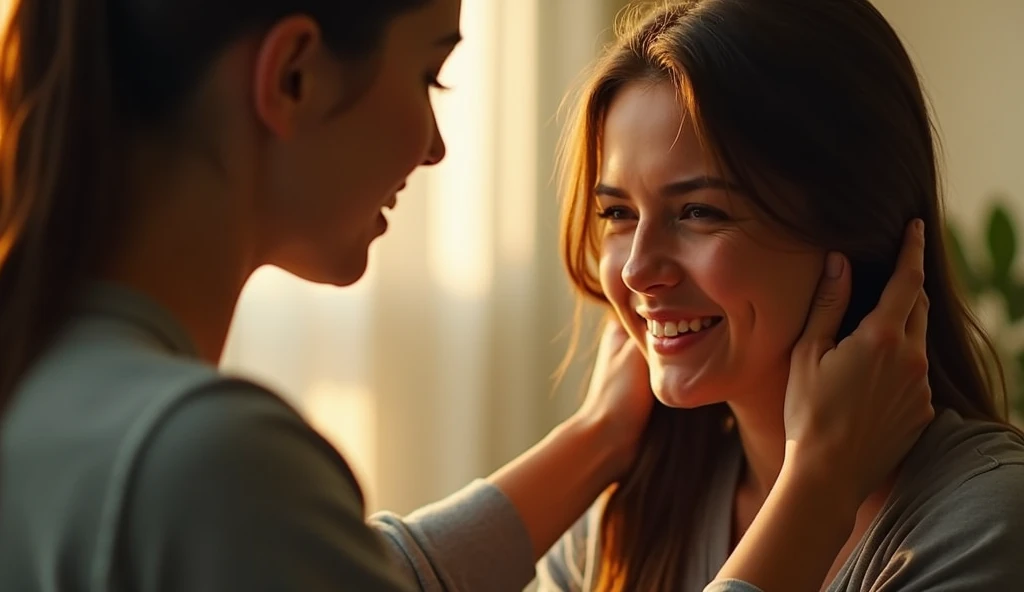 A close-up of two people, one with a gentle smile, offering a comforting hand on the shoulder of the other, who looks downcast. The background is blurred to focus on the connection between the two, emphasizing the power of a simple act of kindness. The war...