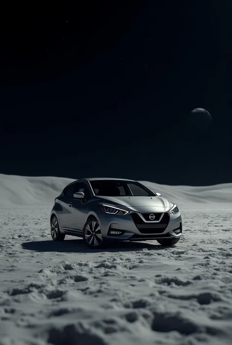 Nissan Micra gray color on the moon 