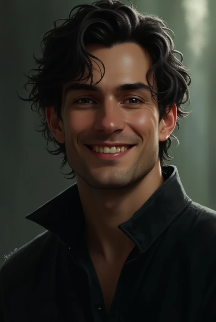 Azriel from the book Acotar smiling 