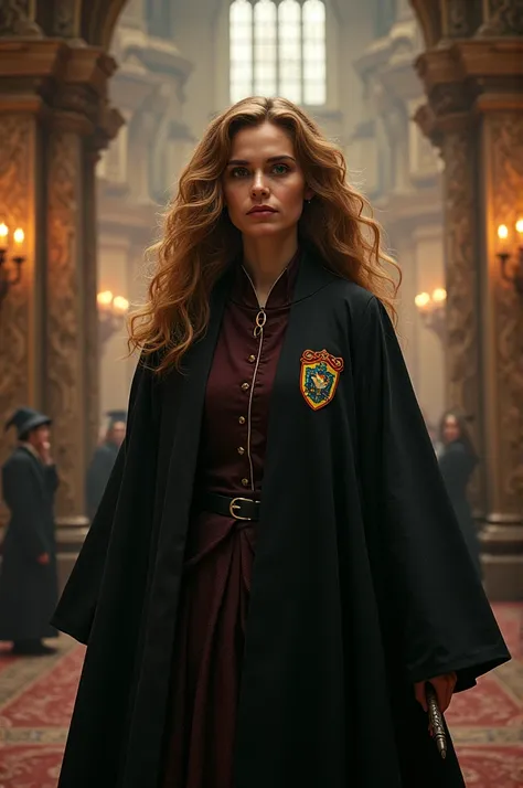 Create the image of Hermione from Harry Potter being minister of magic