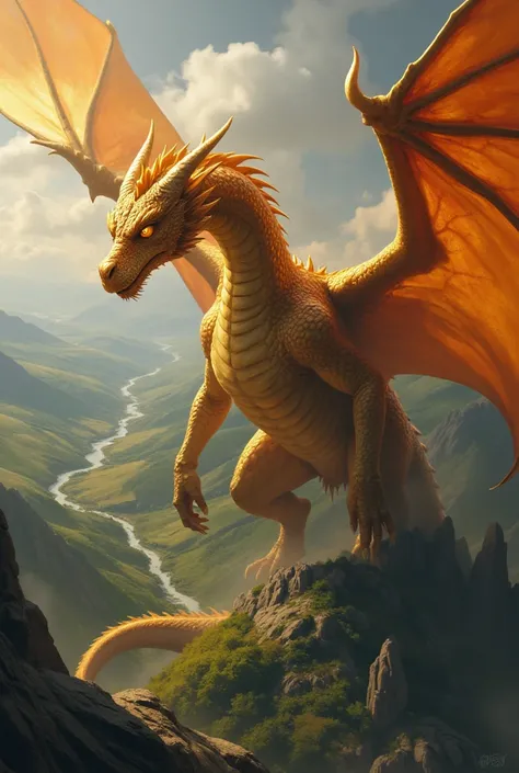 Epic Golden Orange Dragon