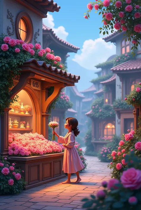 Animated Disneylike eternal rose florist 