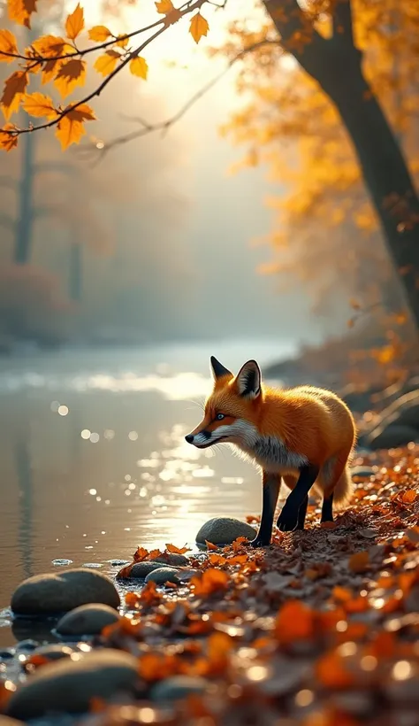 One crisp autumn morning, as Fox was exploring near the river, he heard a strange sound-a soft cry for help.